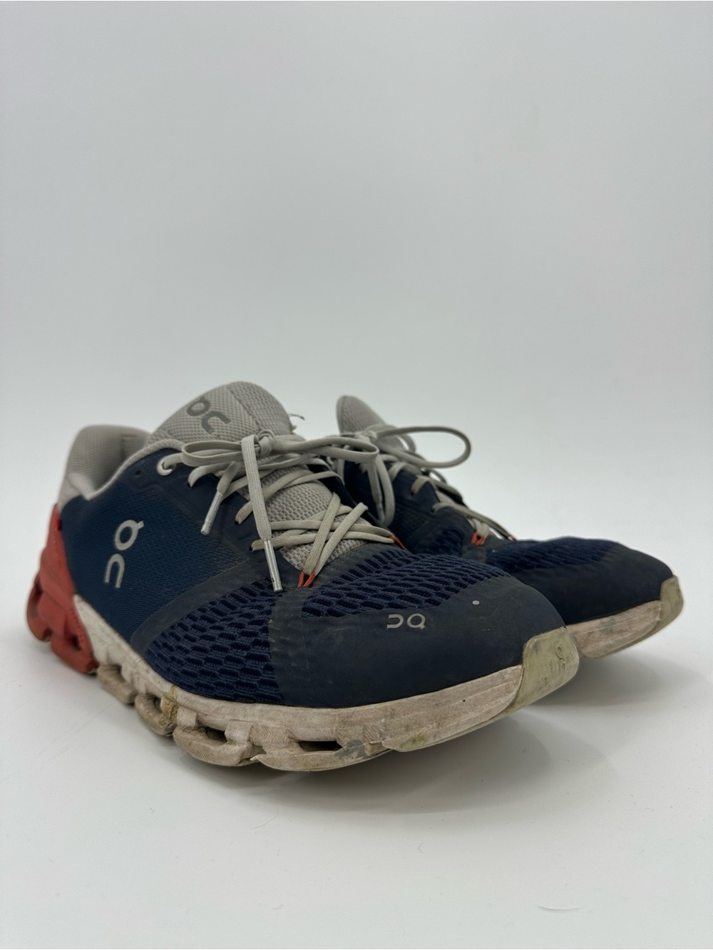 On Running Men's Navy, Gray and Orange Athletic Running Shoes